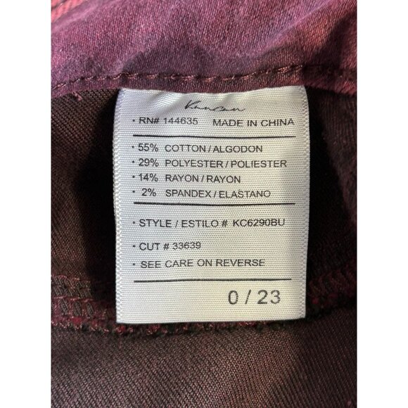 KanCan Mid Rise Coated Denim Ankle Skinny Jeans in Burgundy - Sz 0/23 - NWT - Picture 7 of 9